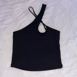 Zara black asymmetrical top